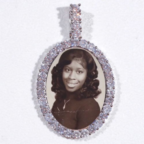 Large 3D Oval Custom Picture Pendant