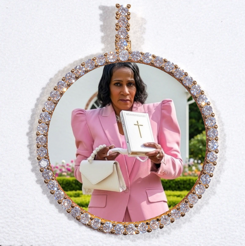 LARGE 3D CIRCLE CUSTOM PICTURE PENDANT