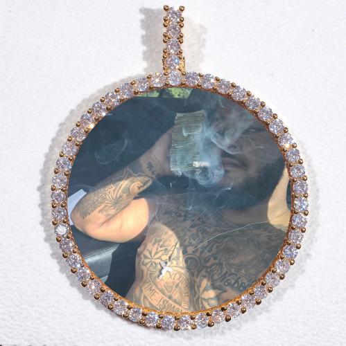 LARGE 3D CIRCLE CUSTOM PICTURE PENDANT