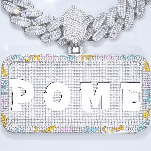 CUSTOM LETTER NECKLACE 3D COLORFUL SQUARE