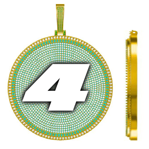 CUSTOM LETTER NECKLACE 3D BIG DISC