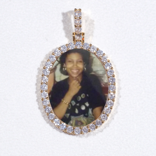 3D Oval Custom Picture Pendant