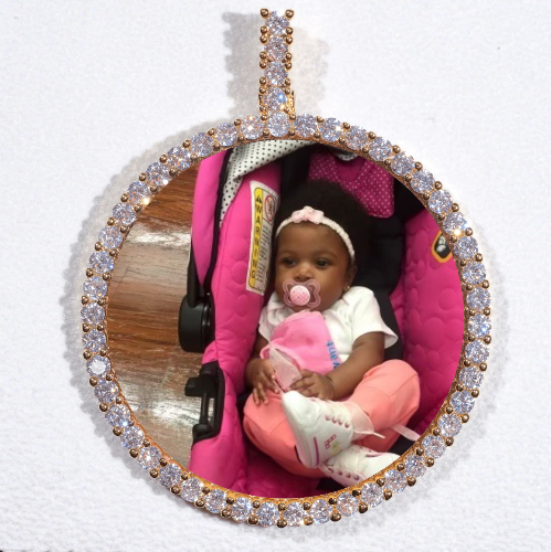 LARGE 3D CIRCLE CUSTOM PICTURE PENDANT