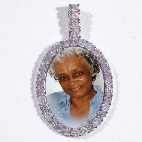 Large 3D Oval Custom Picture Pendant