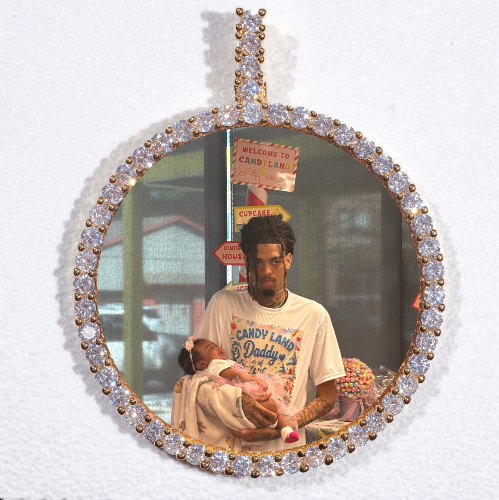 LARGE 3D CIRCLE CUSTOM PICTURE PENDANT