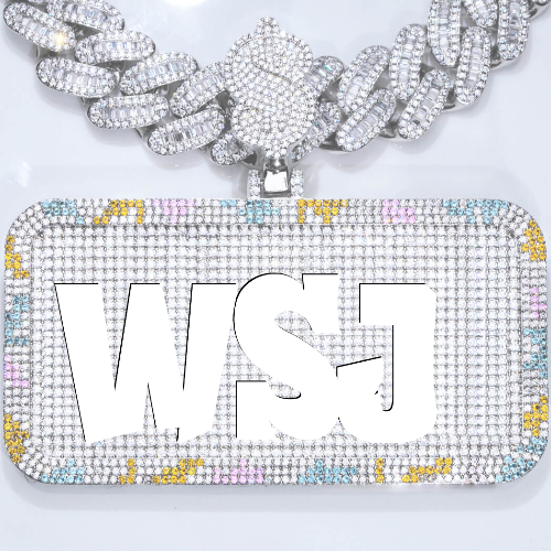 CUSTOM LETTER NECKLACE 3D COLORFUL SQUARE