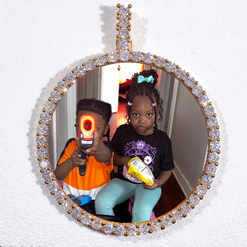 LARGE 3D CIRCLE CUSTOM PICTURE PENDANT