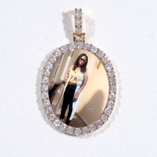 3D Oval Custom Picture Pendant