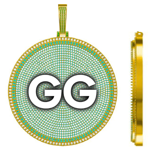 CUSTOM LETTER NECKLACE 3D BIG DISC