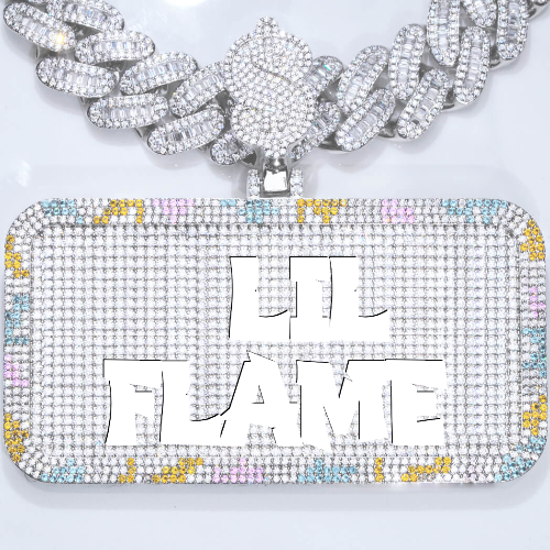 CUSTOM LETTER NECKLACE 3D COLORFUL SQUARE