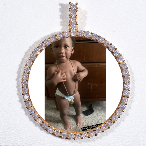 LARGE 3D CIRCLE CUSTOM PICTURE PENDANT