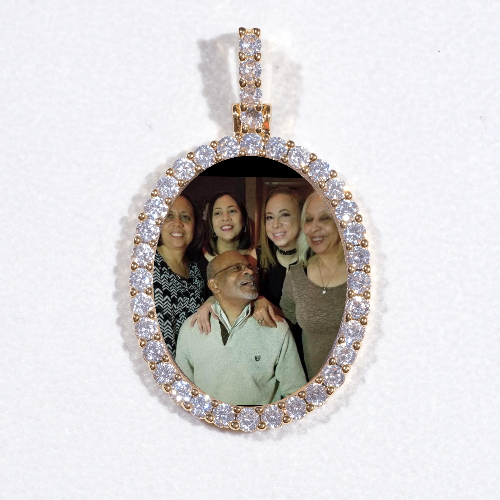 3D Oval Custom Picture Pendant