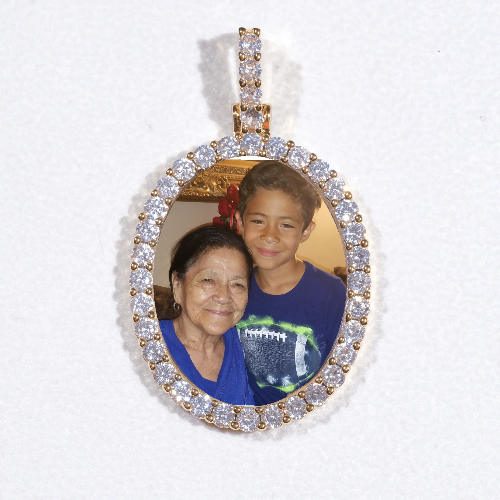 3D Oval Custom Picture Pendant