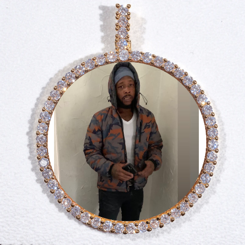 LARGE 3D CIRCLE CUSTOM PICTURE PENDANT