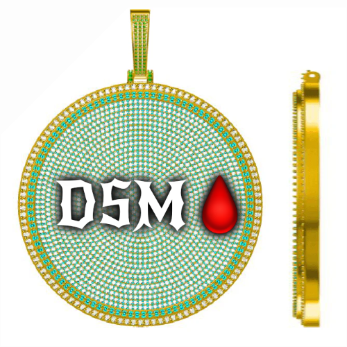 CUSTOM LETTER NECKLACE 3D BIG DISC