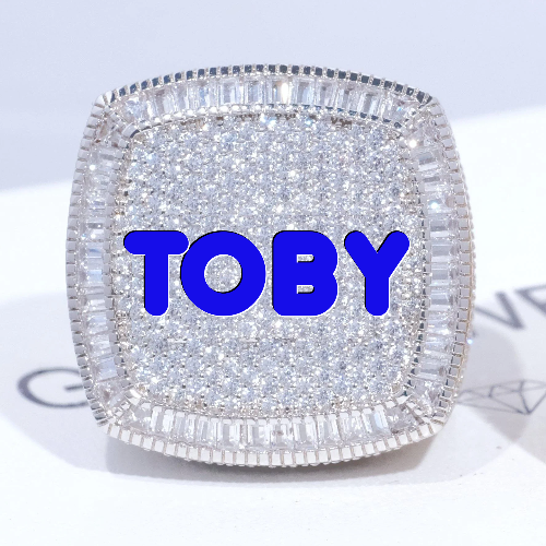 CUSTOM LETTER 3D ICED RING