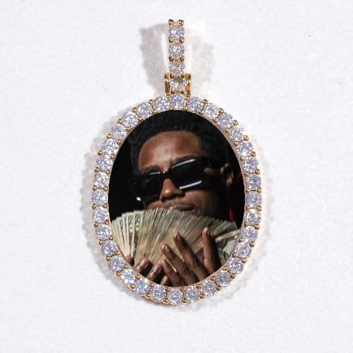 3D Oval Custom Picture Pendant