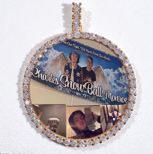 LARGE 3D CIRCLE CUSTOM PICTURE PENDANT