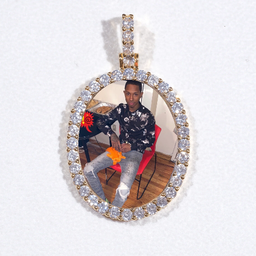 3D Oval Custom Picture Pendant