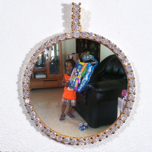 LARGE 3D CIRCLE CUSTOM PICTURE PENDANT