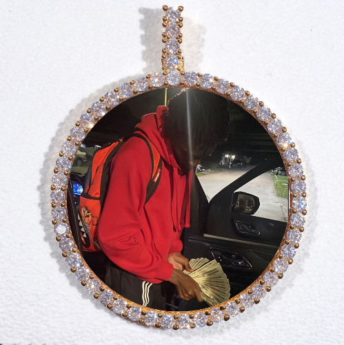 LARGE 3D CIRCLE CUSTOM PICTURE PENDANT