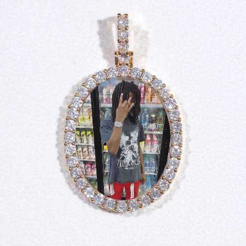 3D Oval Custom Picture Pendant