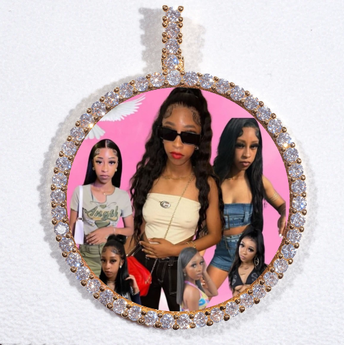 LARGE 3D CIRCLE CUSTOM PICTURE PENDANT