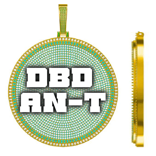 CUSTOM LETTER NECKLACE 3D BIG DISC