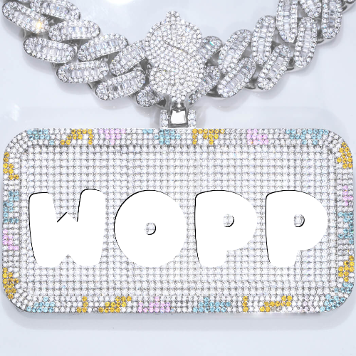 CUSTOM LETTER NECKLACE 3D COLORFUL SQUARE
