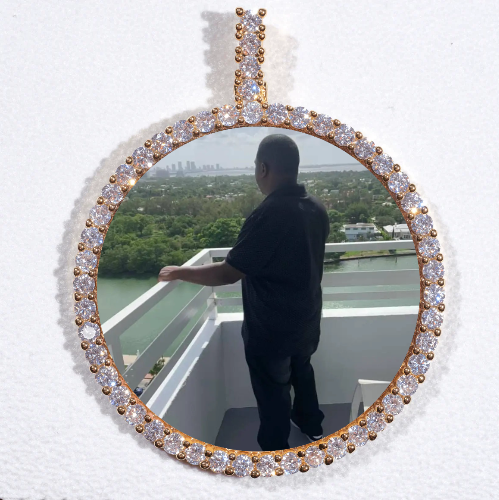 LARGE 3D CIRCLE CUSTOM PICTURE PENDANT
