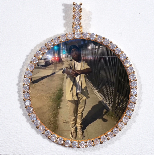 LARGE 3D CIRCLE CUSTOM PICTURE PENDANT
