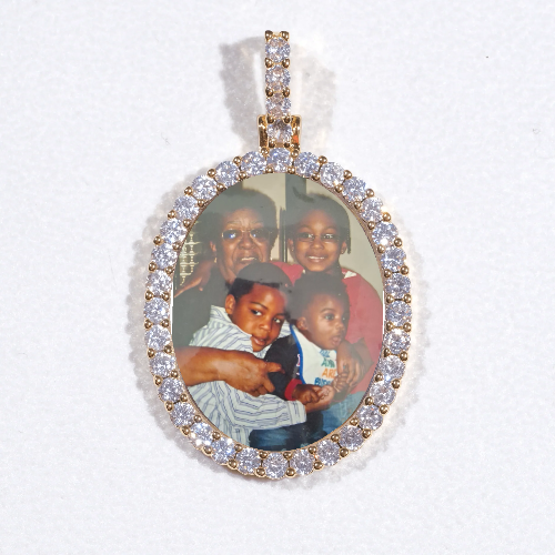 3D Oval Custom Picture Pendant