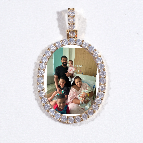 3D Oval Custom Picture Pendant
