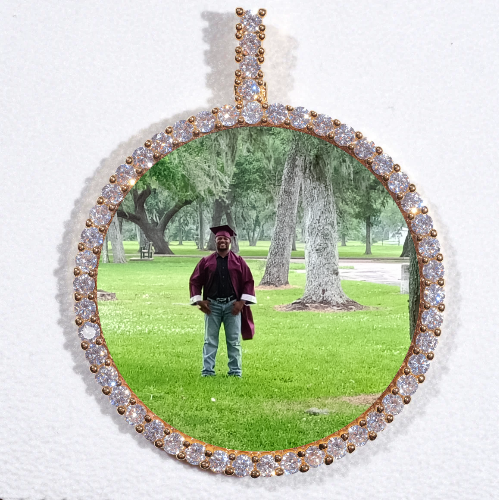 LARGE 3D CIRCLE CUSTOM PICTURE PENDANT