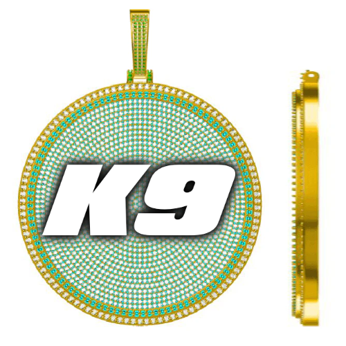 CUSTOM LETTER NECKLACE 3D BIG DISC