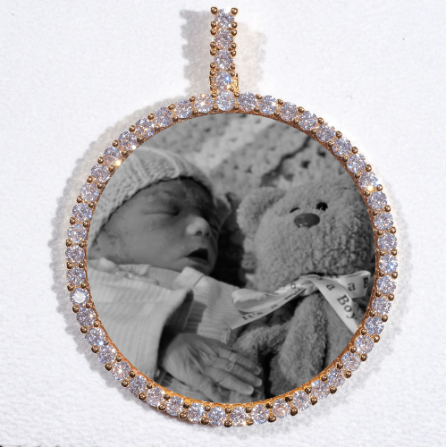 LARGE 3D CIRCLE CUSTOM PICTURE PENDANT