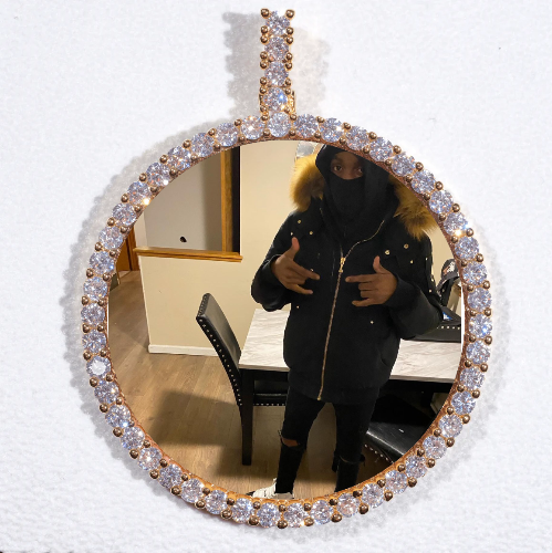 LARGE 3D CIRCLE CUSTOM PICTURE PENDANT