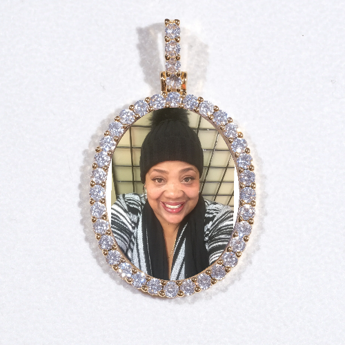 3D Oval Custom Picture Pendant
