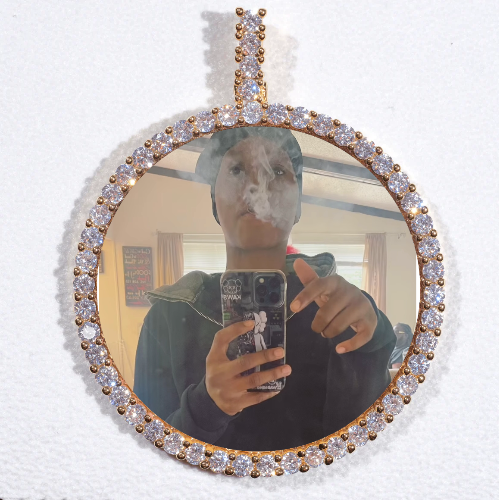 LARGE 3D CIRCLE CUSTOM PICTURE PENDANT