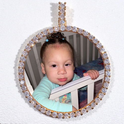 LARGE 3D CIRCLE CUSTOM PICTURE PENDANT