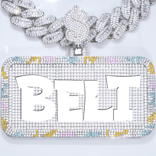 CUSTOM LETTER NECKLACE 3D COLORFUL SQUARE