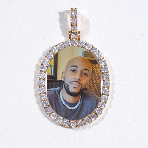 3D Oval Custom Picture Pendant