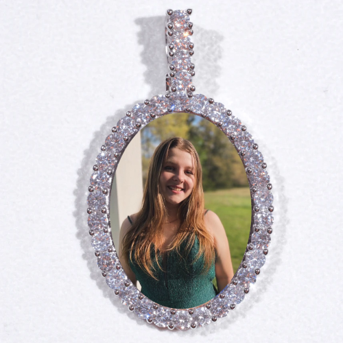 Large 3D Oval Custom Picture Pendant