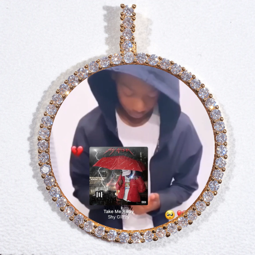 LARGE 3D CIRCLE CUSTOM PICTURE PENDANT