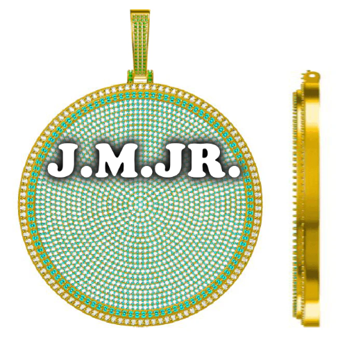 CUSTOM LETTER NECKLACE 3D BIG DISC