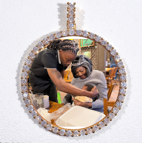 LARGE 3D CIRCLE CUSTOM PICTURE PENDANT