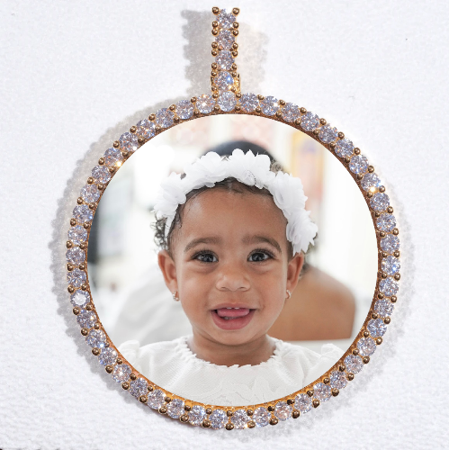 LARGE 3D CIRCLE CUSTOM PICTURE PENDANT