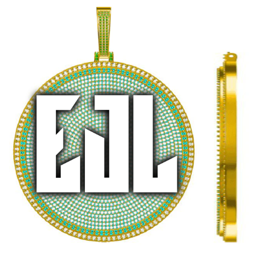 CUSTOM LETTER NECKLACE 3D BIG DISC