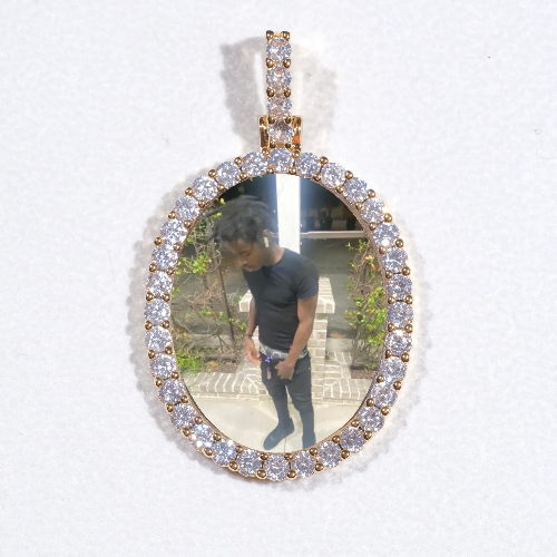 3D Oval Custom Picture Pendant
