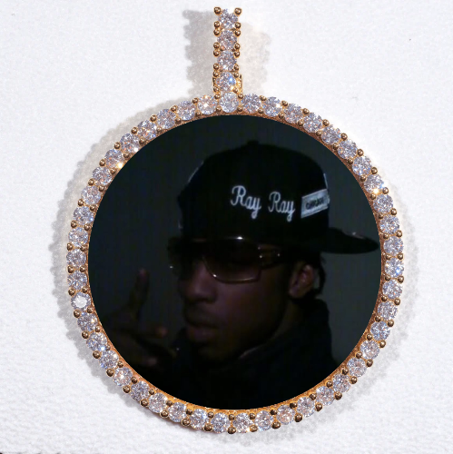 LARGE 3D CIRCLE CUSTOM PICTURE PENDANT